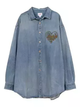 Джинсовая куртка-рубашка с вышивкой KAMIYA