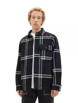 Джинсовая куртка-рубашка TOM TAILOR в клетку Tom Tailor Denim, цвет Black Navy White