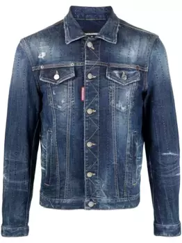 Джинсовая куртка с эффектом потертости DSQUARED2, синий