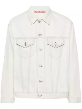 Джинсовая куртка с эффектом потертости и вставками Acne Studios, бежевый