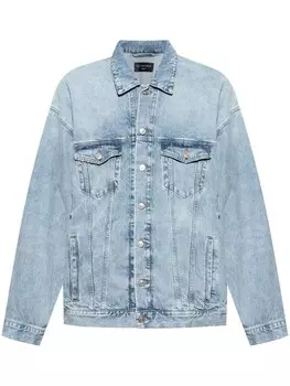 Джинсовая куртка с аппликацией логотипа Balenciaga, синий