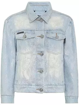 Джинсовая куртка с аппликацией Philipp Plein, синий