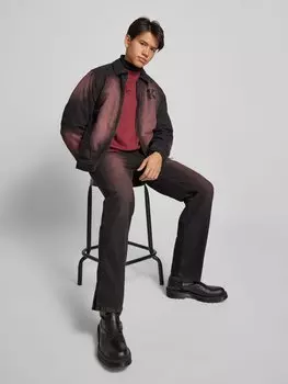 Джинсовая куртка с этикеткой KARL KANI, черный