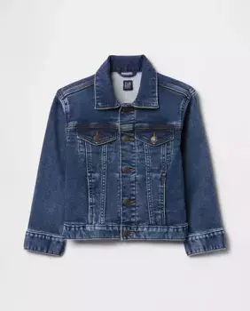 Джинсовая куртка с детскими карманами Gap, тёмно-синий