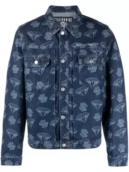 Джинсовая куртка с графичным принтом Billionaire Boys Club, синий