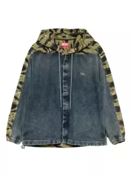 Джинсовая куртка с камуфляжными вставками DIESEL, синий