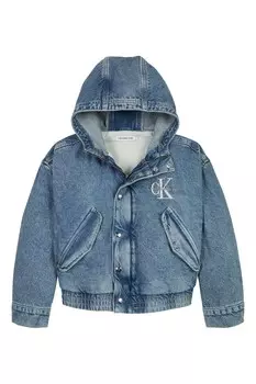 Джинсовая куртка с капюшоном Calvin Klein, синий
