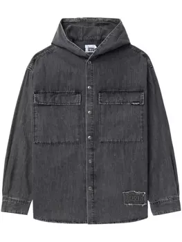 Джинсовая куртка с капюшоном izzue, серый