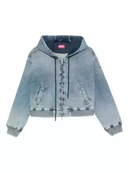 Джинсовая куртка с капюшоном на молнии DIESEL, синий
