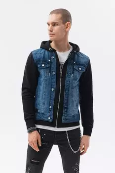 Джинсовая куртка с капюшоном Ombre, черный