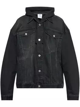 Джинсовая куртка с капюшоном VETEMENTS, черный
