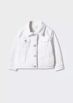 Джинсовая куртка с карманами MANGO, белый