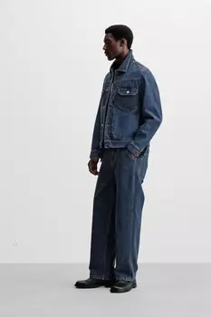 Джинсовая куртка с карманами ZARA, синий