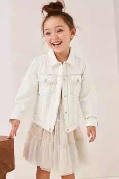 Джинсовая куртка с кнопками Mint Velvet, белый