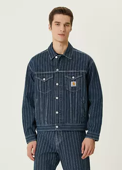 Джинсовая куртка с контрастной строчкой Carhartt, синий