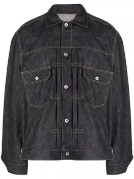 Джинсовая куртка с контрастной строчкой sacai, синий