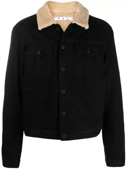 Джинсовая куртка с контрастным воротником Off-White, черный