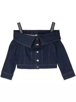 Джинсовая куртка с кристаллами LIU JO, синий