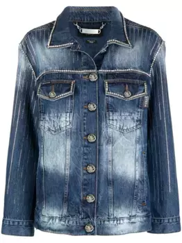 Джинсовая куртка с кристаллами Philipp Plein, синий