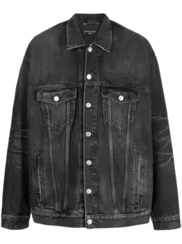 Джинсовая куртка с логотипом BALENCIAGA, серый