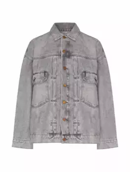 Джинсовая куртка с логотипом Mother, серый