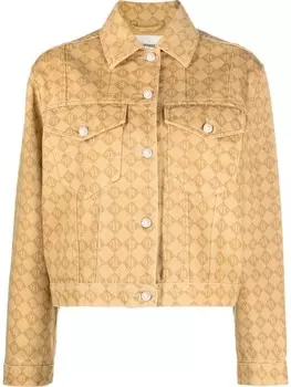 Джинсовая куртка с логотипом Nanushka, нейтральный цвет