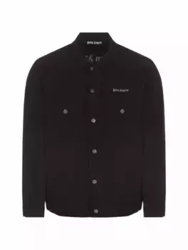 Джинсовая куртка с логотипом Palm Angels, черный