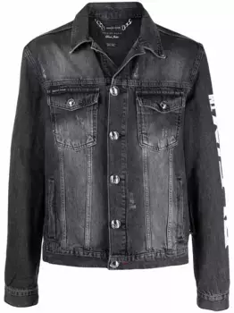 Джинсовая куртка с логотипом Philipp Plein, серый