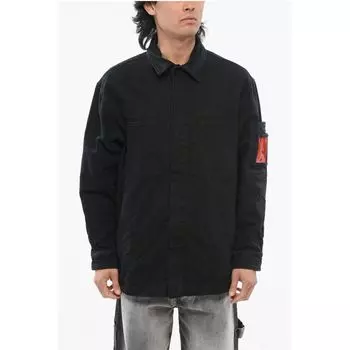 Джинсовая куртка с множеством карманов и кнопками 44 Label Group, Black