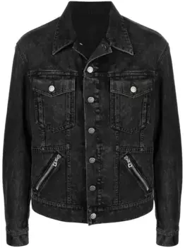 Джинсовая куртка с молниями BALMAIN, черный