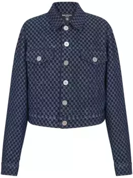 Джинсовая куртка с монограммой BALMAIN, синий