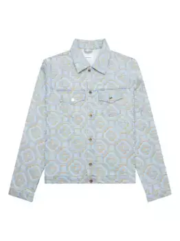 Джинсовая куртка с монограммой и жаккардом CASABLANCA, синий