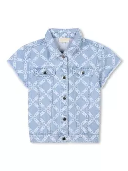 Джинсовая куртка с монограммой Michael Kors Kids, синий