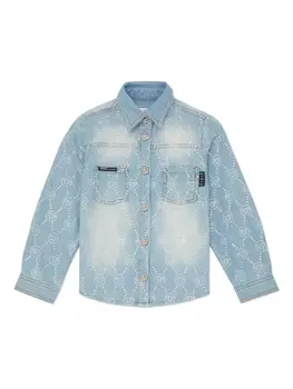 Джинсовая куртка с монограммой Philipp Plein, синий