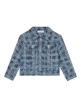 Джинсовая куртка с монограммой Roberto Cavalli Junior, синий