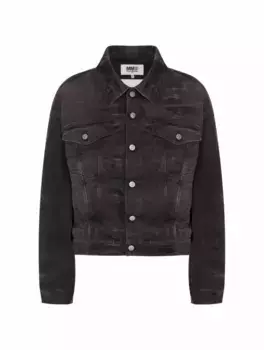 Джинсовая куртка с мятым эффектом MM6 MAISON MARGIELA, черный