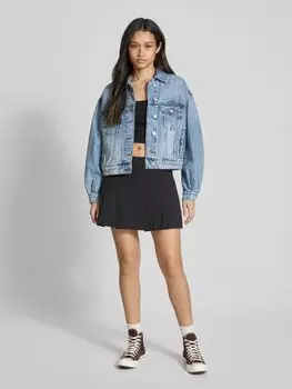 Джинсовая куртка с нагрудными карманами с клапанами Review, светло-голубой