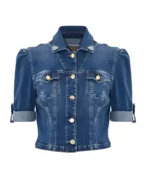 Джинсовая куртка с накладными камнями Kocca, синий