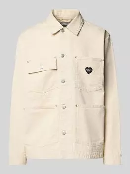 Джинсовая куртка с накладными карманами модель 'DREWE CHORE' Carhartt Work In Progress, кремовый