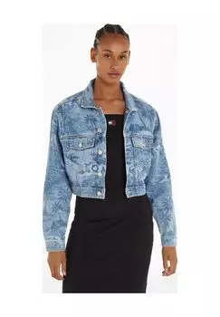 Джинсовая куртка с накладными карманами женская TOMMY Jeans, цвет Denim Medium