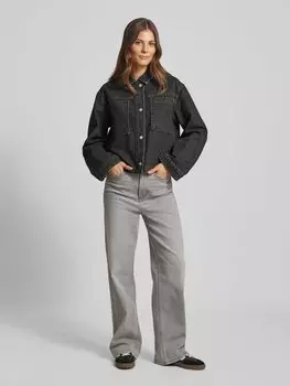 Джинсовая куртка с накладными нагрудными карманами модель «Эмилия» Neo Noir, антрацит