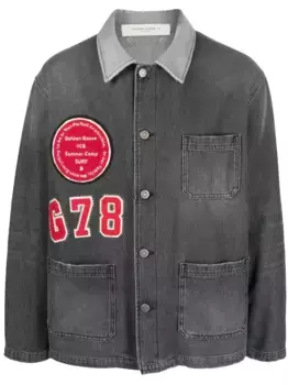 Джинсовая куртка с нашивками GOLDEN GOOSE, черный