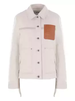 Джинсовая куртка с нашивкой-логотипом LOEWE, нейтральный