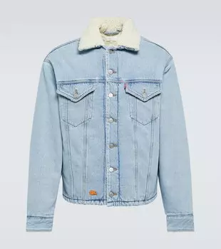 Джинсовая куртка с отделкой из искусственного меха Erl, синий