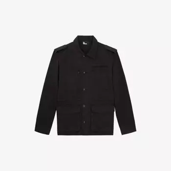 Джинсовая куртка с погонами на шнурке и пуговицами The Kooples, черный