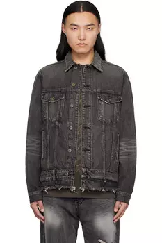 Джинсовая куртка с поясом We11Done, черный