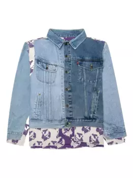 Джинсовая куртка с принтом бабочек Needles, синий