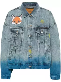 Джинсовая куртка с принтом Doublet, синий