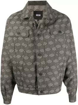 Джинсовая куртка с принтом KTZ, бежевый