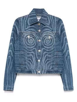 Джинсовая куртка с принтом Spiral Jean Paul Gaultier, синий